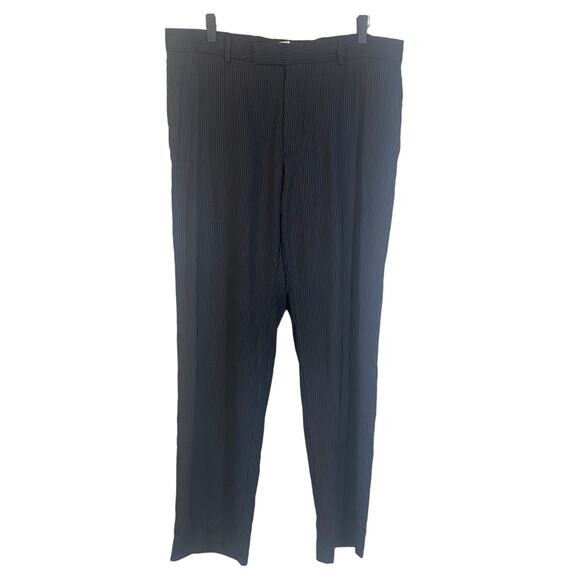 Boss Hugo Boss Black Grey Scorsese Movie Trousers 100% Wool Dress Pant Sz 40S - Picture 1 of 12